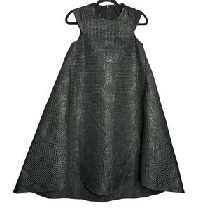 Imperial High Fashion Jacquard Textured Cap Sleeve Midi Trapeze Dress, Size XS